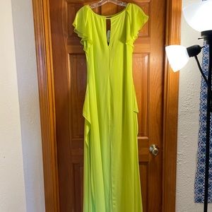 Long Formal Neon Yellow Dress